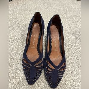 Jeffrey Campbell Navy Suede Vent Pumps